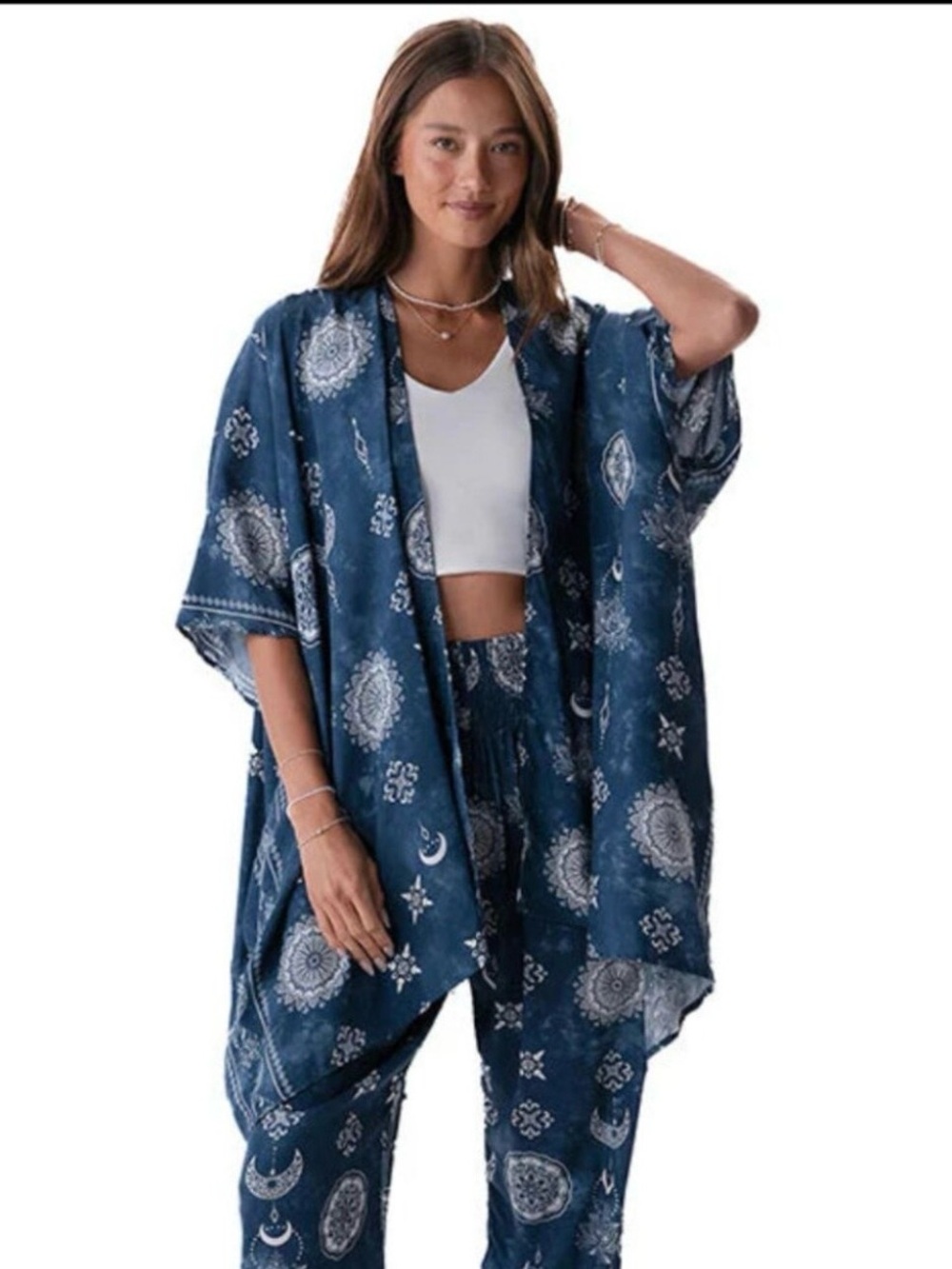 Lotus and Luna Nova Blue Lotus Moon Kimono